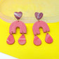 One Off Handmade Polymer Clay Earrings - Assorted Hearts and Rainbows Earrings - Valentine's Day Collection - Imperfectly Perfect Seconds
