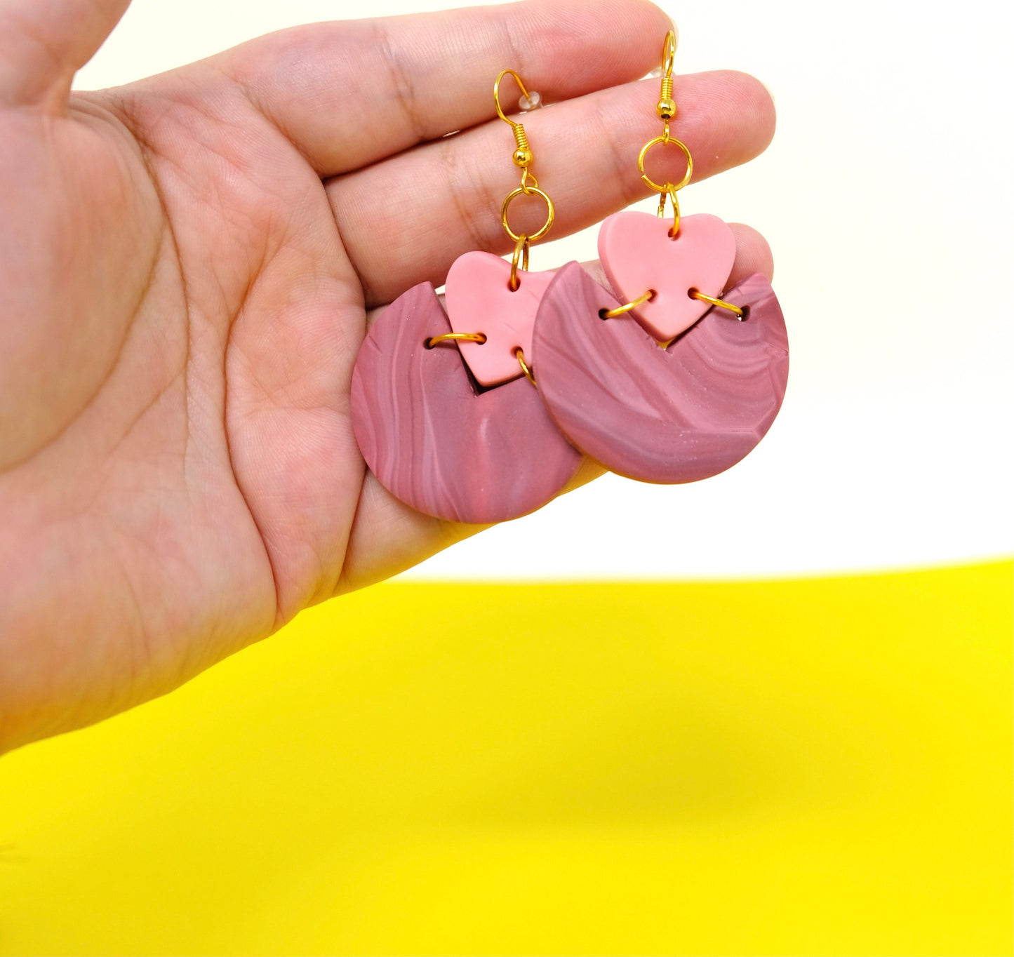 One Off Handmade Polymer Clay Earrings - Assorted Hearts and Moon Earrings - Valentine's Day Collection - Imperfectly Perfect Seconds