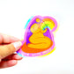 Live With Pride Decal - Rainbow Holographic Rainbow Lady Sticker - LGBTQ Pride Sticker