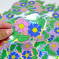 Ying & Yang Flower Stickers in Rainbow Holographic - Floral Holographic Sticker