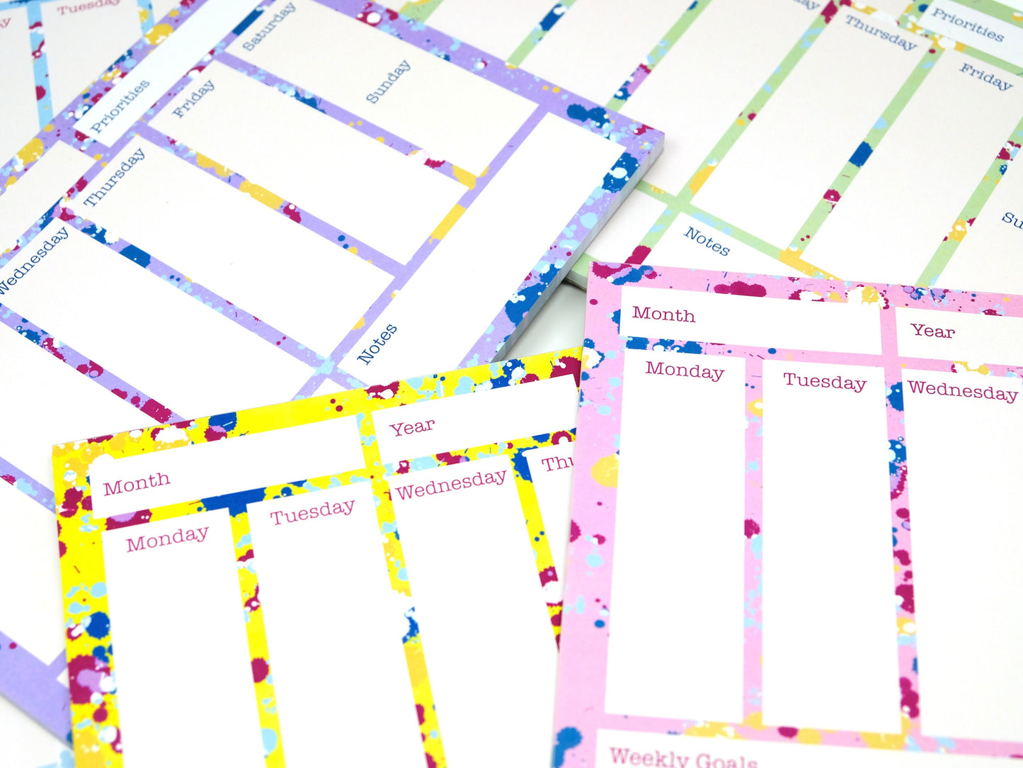 Creative Cute and Colourful Weekly Planners - Desk Planner Note Pads with 50 Tear Away Pages - A4 Desk Pads Available In 6 Colours