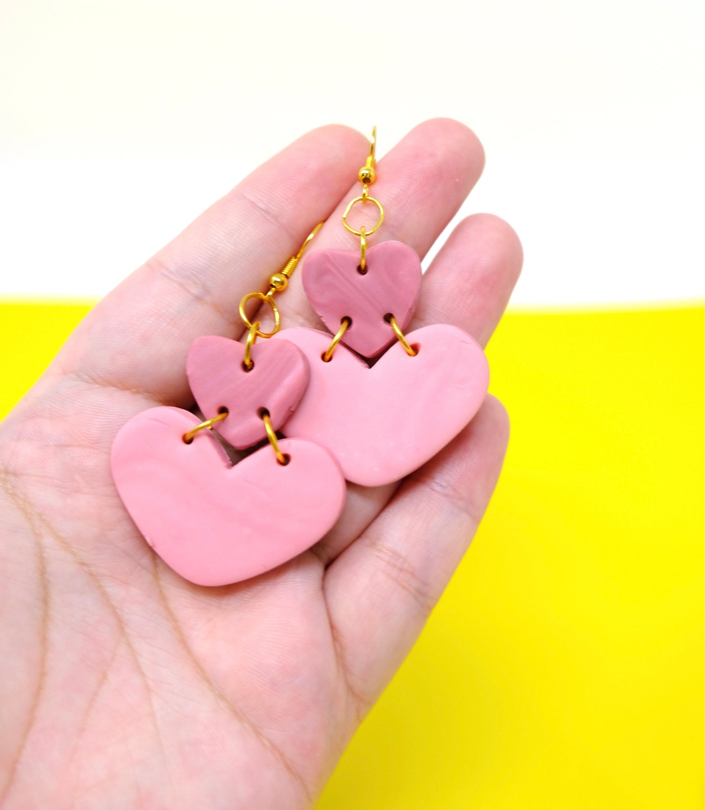 One Off Handmade Polymer Clay Earrings - Assorted Hearts and Moon Earrings - Valentine's Day Collection - Imperfectly Perfect Seconds