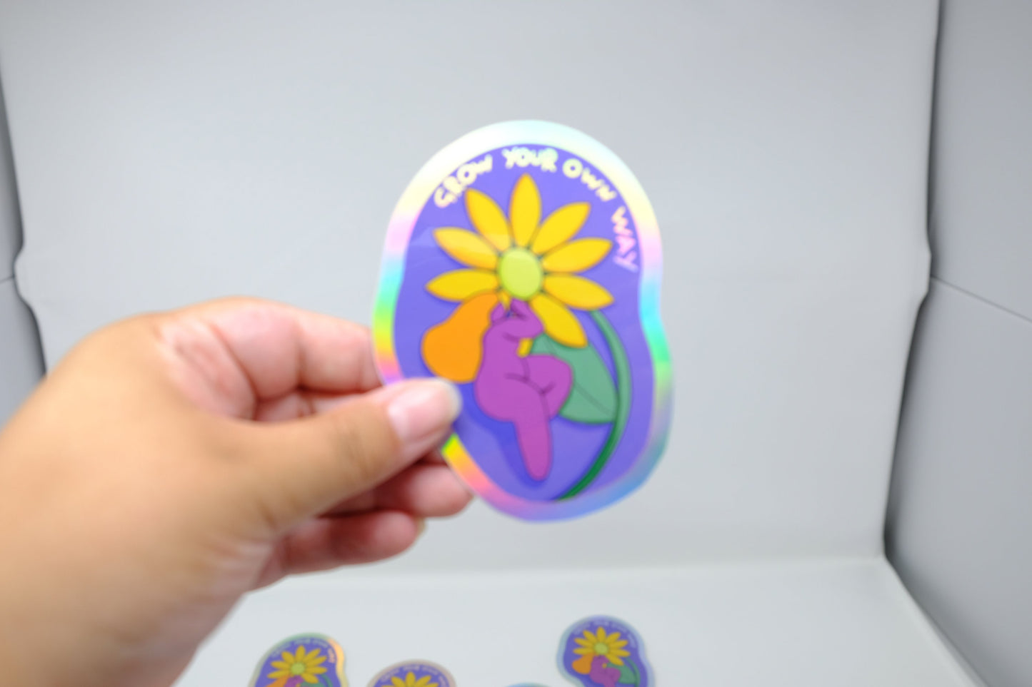 Grow Your Own Way // Rainbow Holographic Sticker