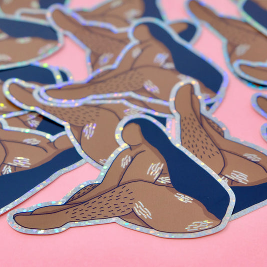 Nude Self Love Glitter Holographic Vinyl Sticker  - Body Positive Sticker supporting LGBTQIA - Inclusivity and diversity